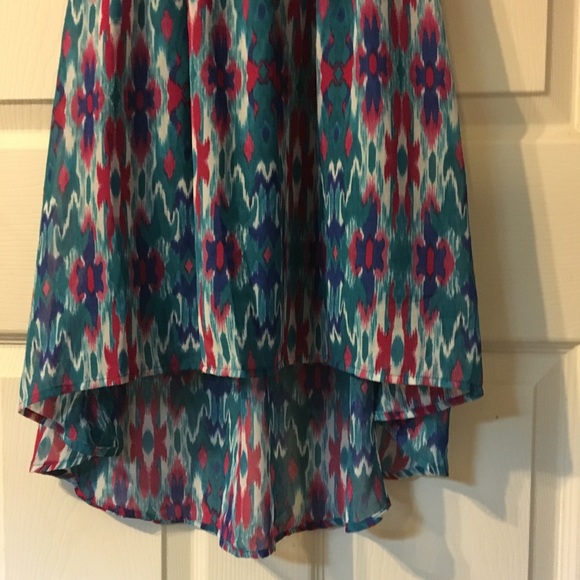 Girls sz  6/7 floral print lace top high low dress - Picture 5 of 7